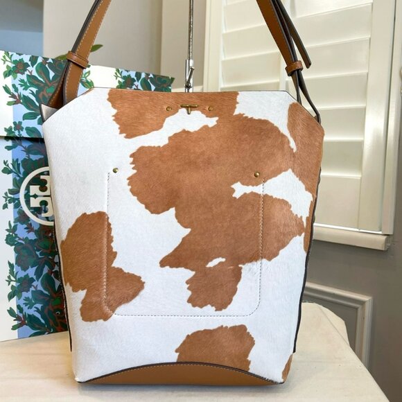 🔥Reserved 🔥NeW! Tory Burch Rowan Calf Hair Bucket Bag - Picture 5 of 12